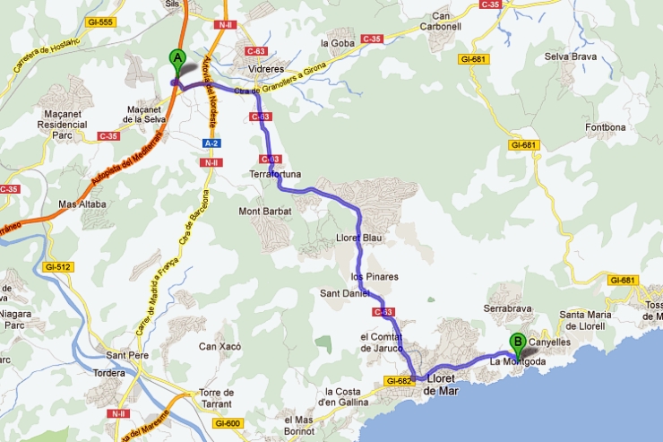 Anreise von der AP-7 zum B�ro Villas RO