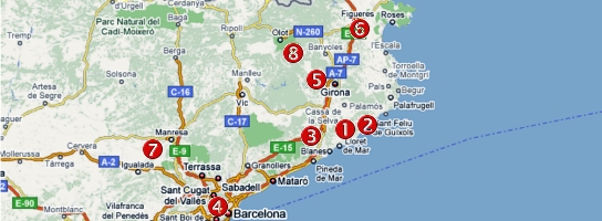 Lage der Ausflugsziele